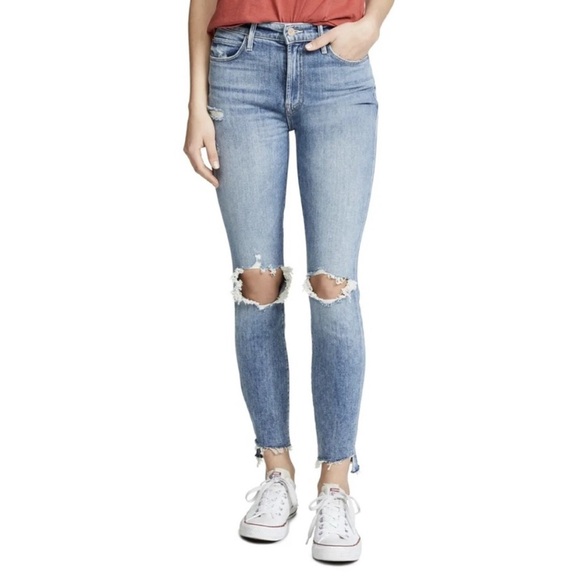 Rare MOTHER Denim STUNNER ANKLE STEP FRAY High Rise Jeans HELTER SKELTER 26 $258 - Picture 1 of 16